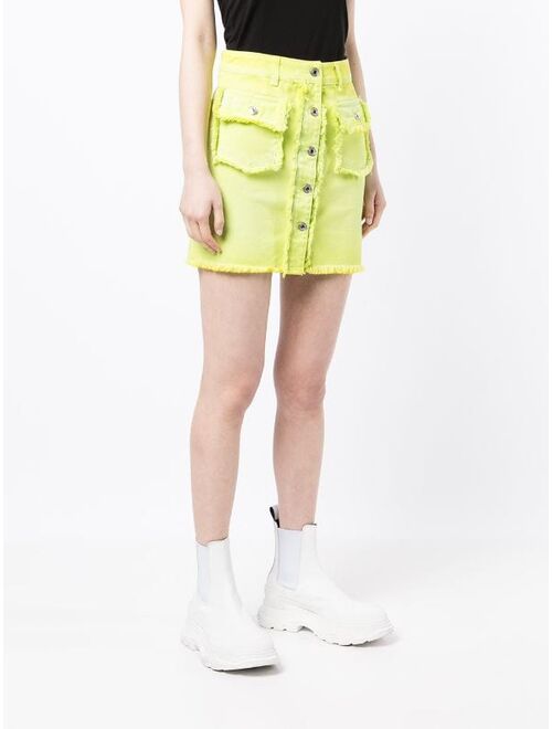 MSGM fringe trim denim skirt