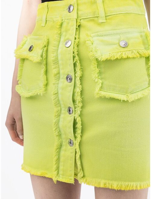 MSGM fringe trim denim skirt
