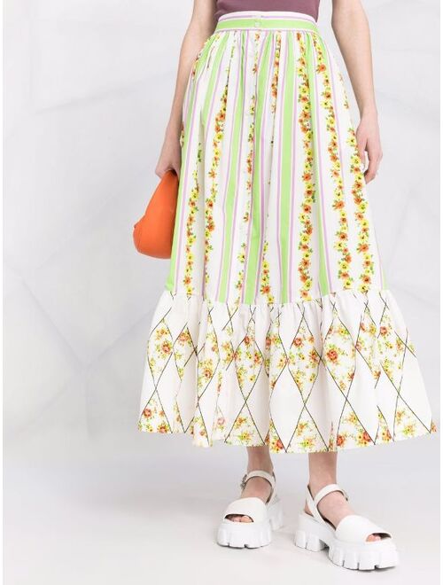 MSGM floral print maxi skirt