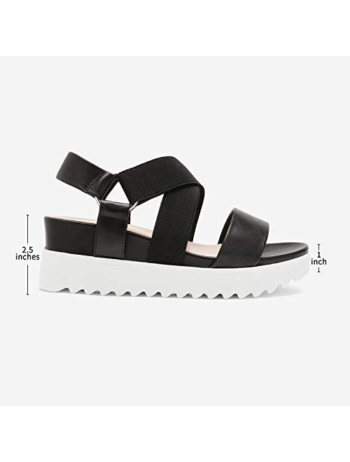DREAM PAIRS Women’s Open Toe Ankle Strap Platform Wedge Sandals