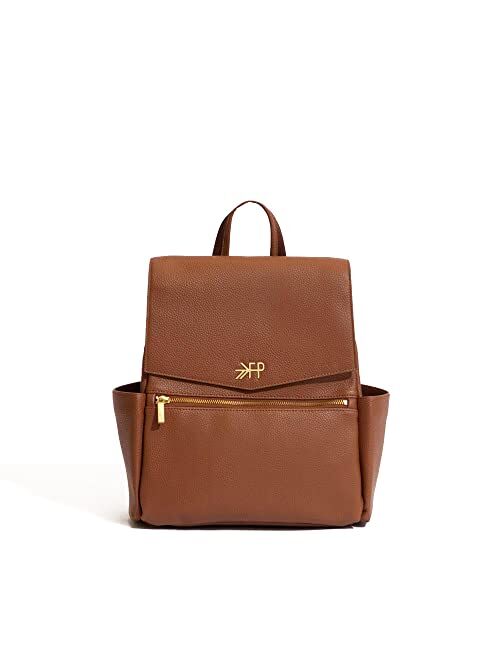 Freshly Picked Convertible Mini Classic Diaper Bag Backpack, Cognac