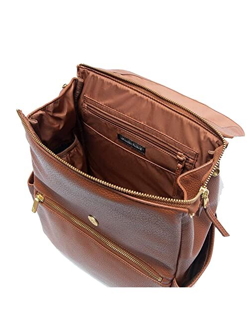Freshly Picked Convertible Mini Classic Diaper Bag Backpack, Cognac