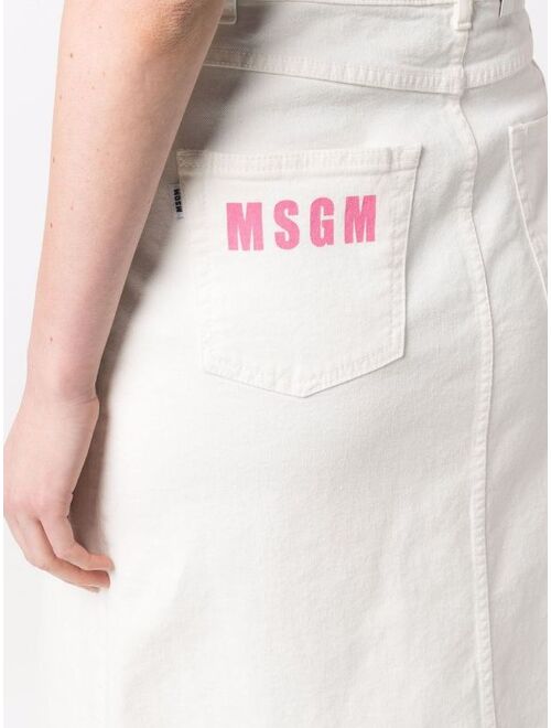 MSGM high-waisted denim skirt