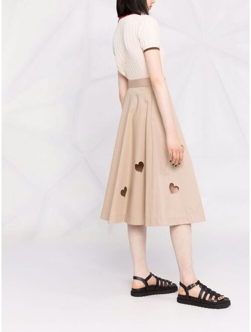 MSGM cut-out detail high-waisted skirt