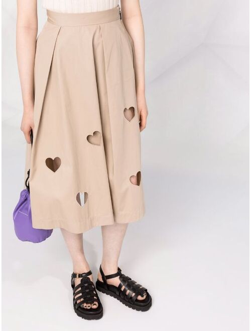 MSGM cut-out detail high-waisted skirt