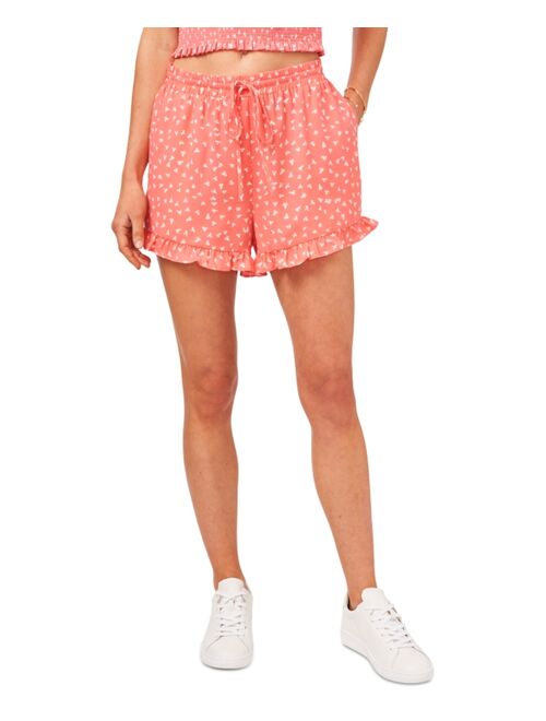 1.STATE Printed Pull-On Ruffled Shorts