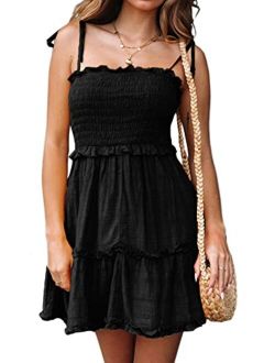 Just Quella Women's Adjustable Straps Mini Dress Strapless Tube Top Dress