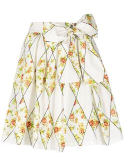geometric-floral print skirt