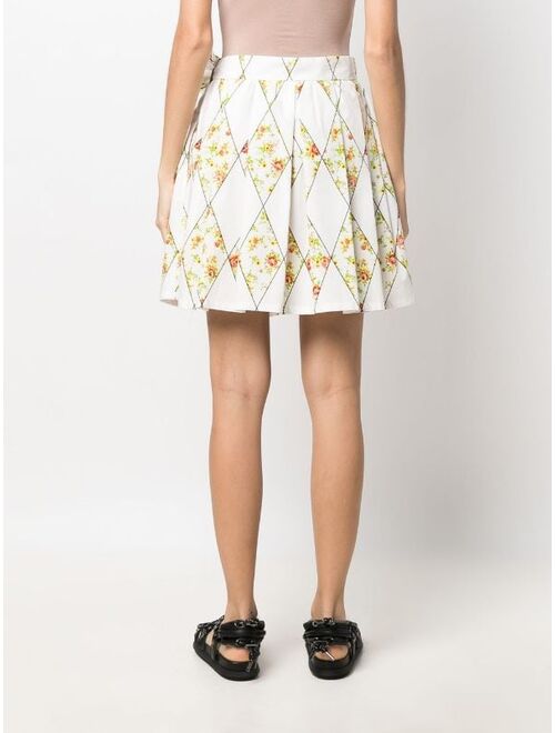 MSGM geometric-floral print skirt