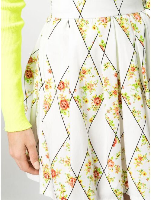 MSGM geometric-floral print skirt