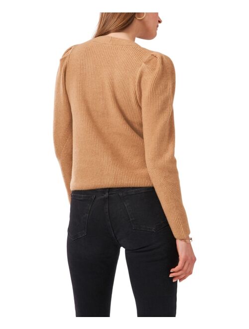 1.STATE Puff Long Sleeve Button Front Cardigan