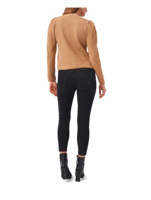 1.STATE Puff Long Sleeve Button Front Cardigan