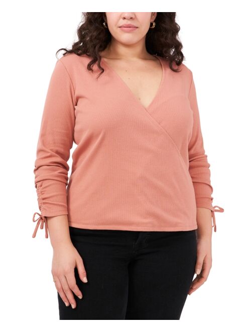 1.STATE Trendy Plus Size Wrap-Front Top