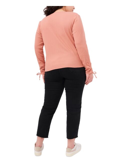 1.STATE Trendy Plus Size Wrap-Front Top