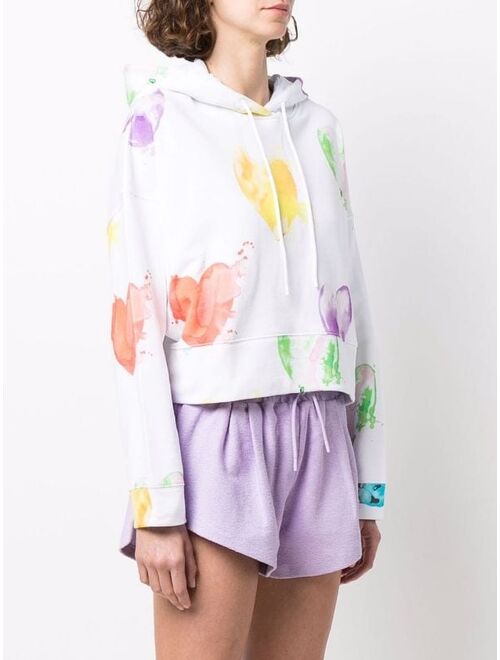 MSGM heart-print cotton hoodie