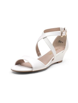 Women's Ankle Strap Low Wedge Sandals
