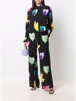 heart-print long-sleeve shirt