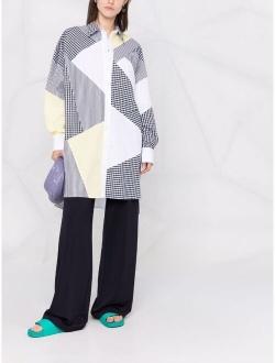 patchwork-effect oversized shirt