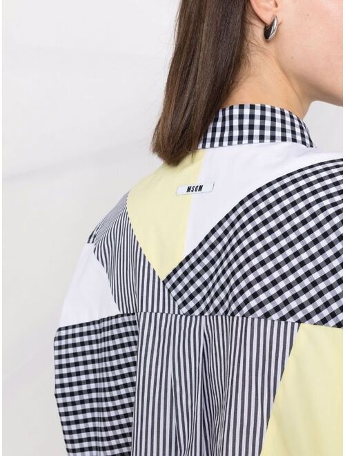 MSGM patchwork-effect oversized shirt
