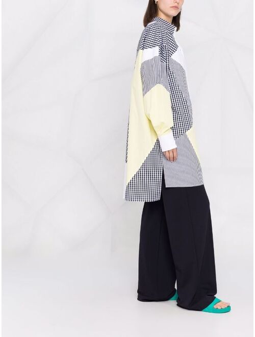 MSGM patchwork-effect oversized shirt