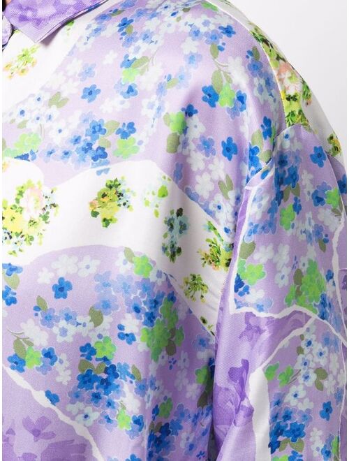MSGM floral-print long-sleeve shirt