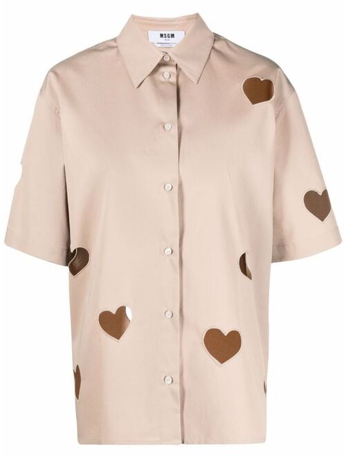 MSGM heart cut-out tailored shirt