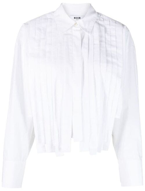 MSGM fringe-front cotton shirt