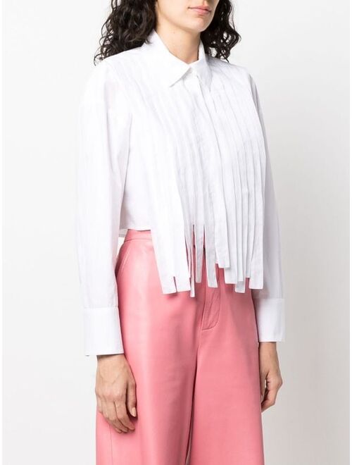 MSGM fringe-front cotton shirt