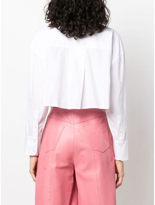 MSGM fringe-front cotton shirt