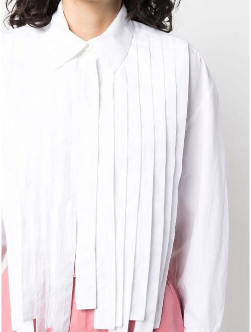 MSGM fringe-front cotton shirt