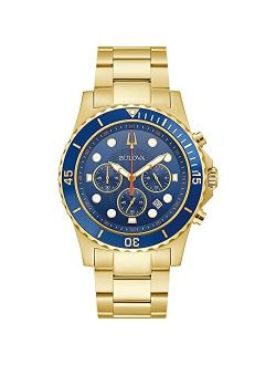 Men's Classic Gold-Tone Quartz Sport Watch with Stainless Steel Strap 22 (Model: 98B377)