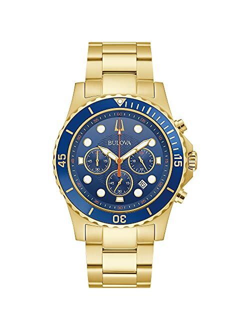 Bulova Men's Classic Gold-Tone Quartz Sport Watch with Stainless Steel Strap 22 (Model: 98B377)