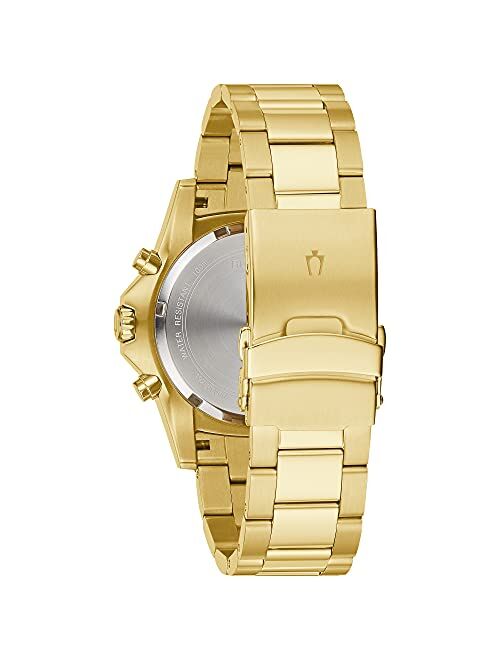 Bulova Men's Classic Gold-Tone Quartz Sport Watch with Stainless Steel Strap 22 (Model: 98B377)