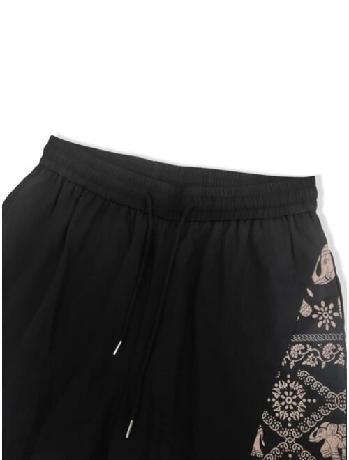 Shein Men Elephant Print Drawstring Waist Pants