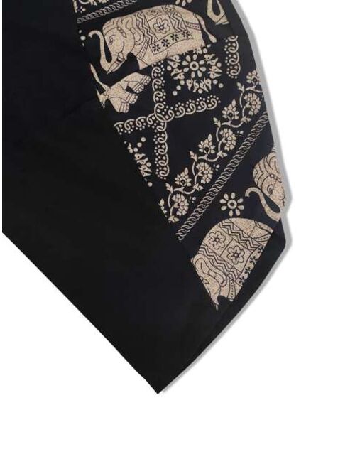 Shein Men Elephant Print Drawstring Waist Pants