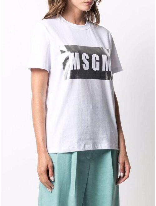MSGM metallic logo-print T-shirt