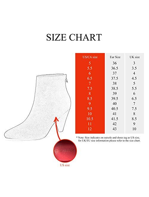 DREAM PAIRS Women's Pointed Toe High Heel Ankle Booties