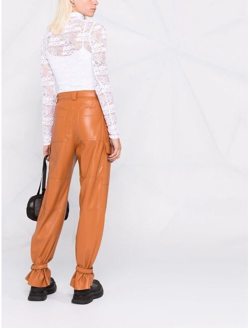 MSGM logo mesh roll-neck top