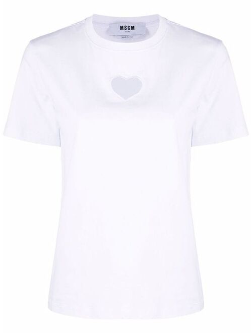 MSGM cut-out heart cotton T-shirt