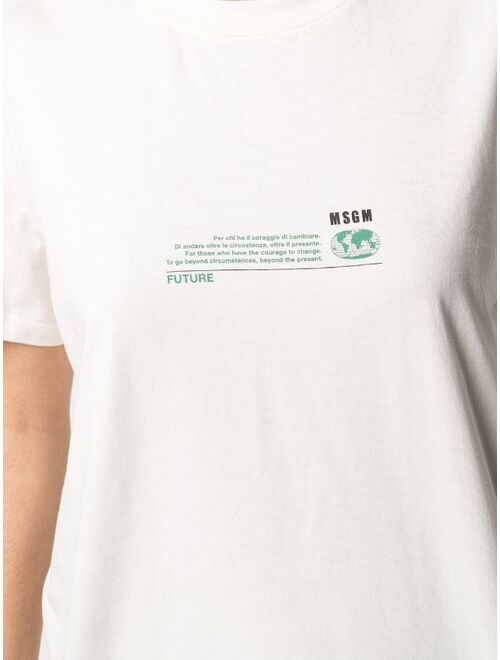 MSGM slogan print T-shirt