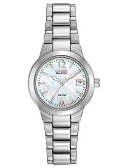 Eco-Drive Chandler Quartz Womens Watch, Stainless Steel, Casual, Silver-Tone (Model: EW1670-59D)