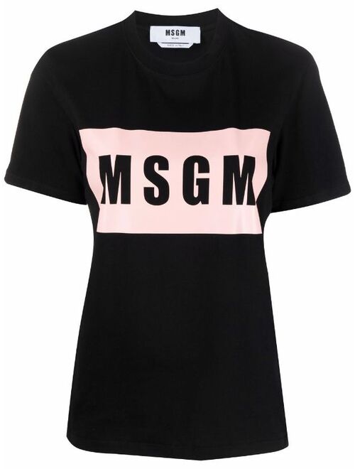 MSGM box logo-print short-sleeve T-shirt