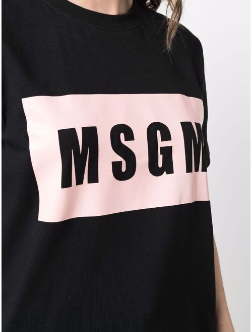 MSGM box logo-print short-sleeve T-shirt