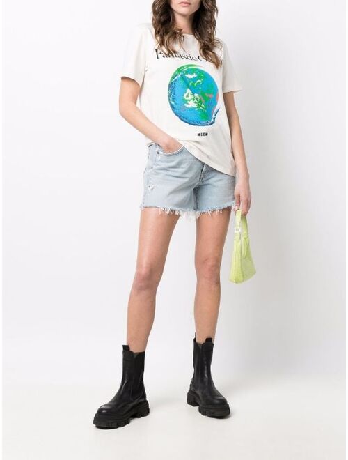 MSGM fantastic green-print T-shirt