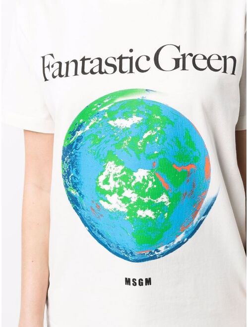 MSGM fantastic green-print T-shirt