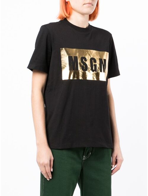 MSGM metallic-logo cotton T-shirt