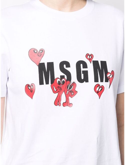 MSGM logo-print crewneck T-shirt