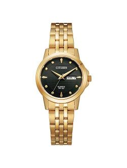 Quartz Womens Watch, Stainless Steel, Classic, Gold-Tone (Model: EQ0603-59F)