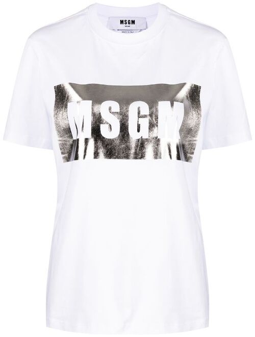 MSGM metallic-logo cotton T-shirt