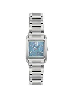 Women's Bianca Eco-Drive Watch with Stainless Steel Strap, Silver, 14 (Model: EW5551-56N)